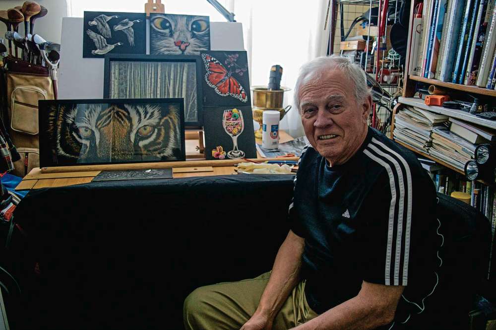 Alana Trachenko
Richard Shier is a St. James artist who specializes in scratch board art. His pieces will be on display at Artarama March 31 to April 2.