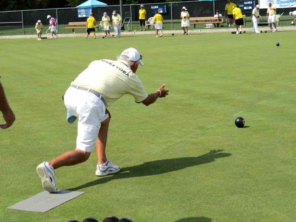 Photo by Mel Hersak
John Bjornson is pictured at St. James Lawn Bowling Club during the recent 2014 Canadian Lawn Bowling Championships.