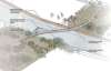 City of Winnipeg handout
The City of Winnipeg has released three proposed designs for a pedestrian-cyclist connection between Osborne Village and downtown over the Assiniboine River. Pictured, a sketch of the proposed cable-stayed bridge.