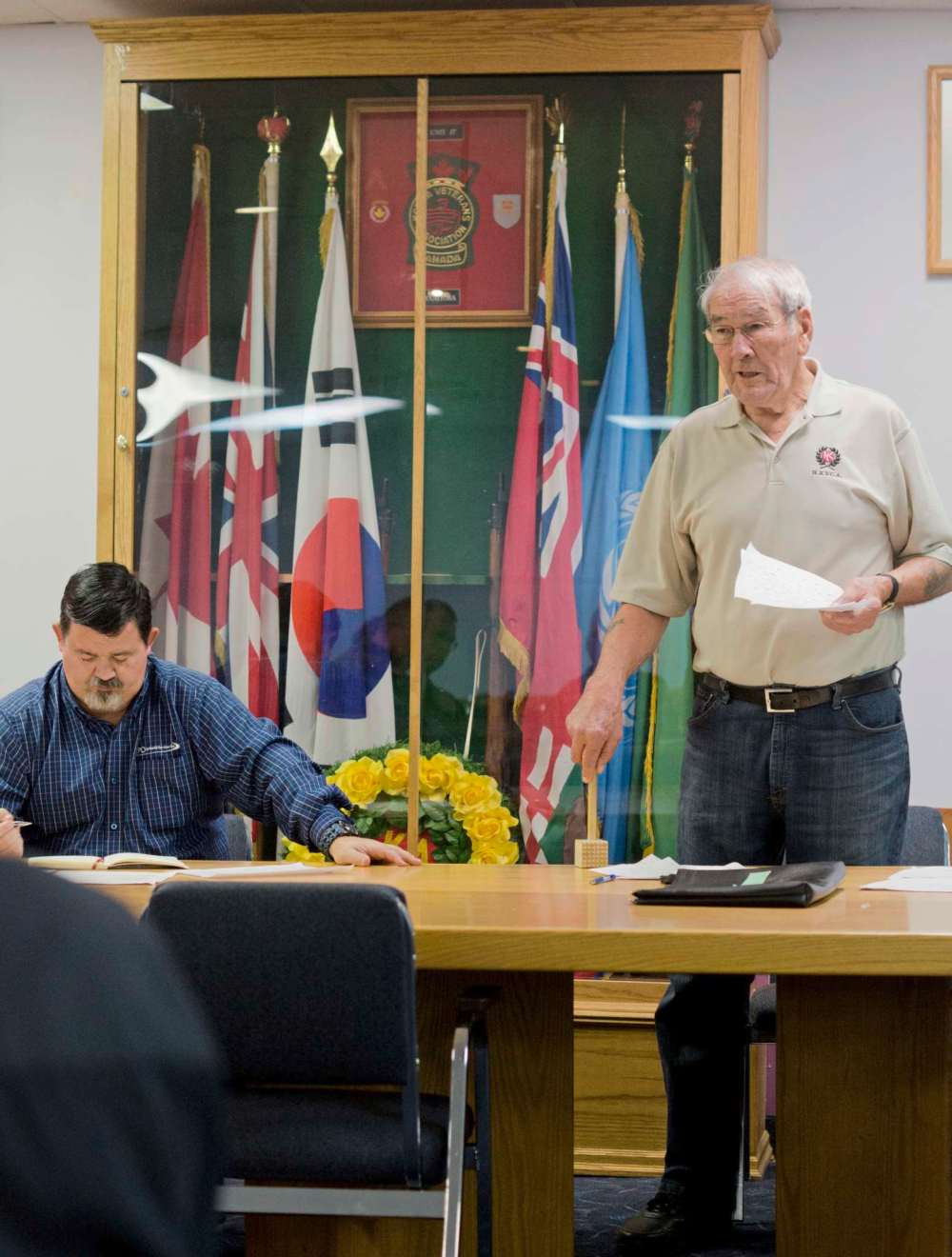 Danielle Da Silva - Sou'wester
Armand Lavallee (right) chairs a meeting of the Joint Veterans Association at ANAVETS Rockwood Unit 303. The group of veterans and service members plan the annual Remembrance Day ceremony at the RBC Convention Centre.