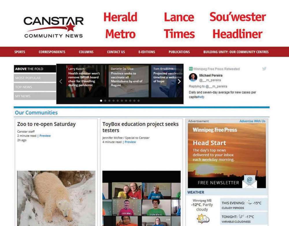 Canstar image 
Visitors to canstarnews.com are no longer being asked to register or sign in.
