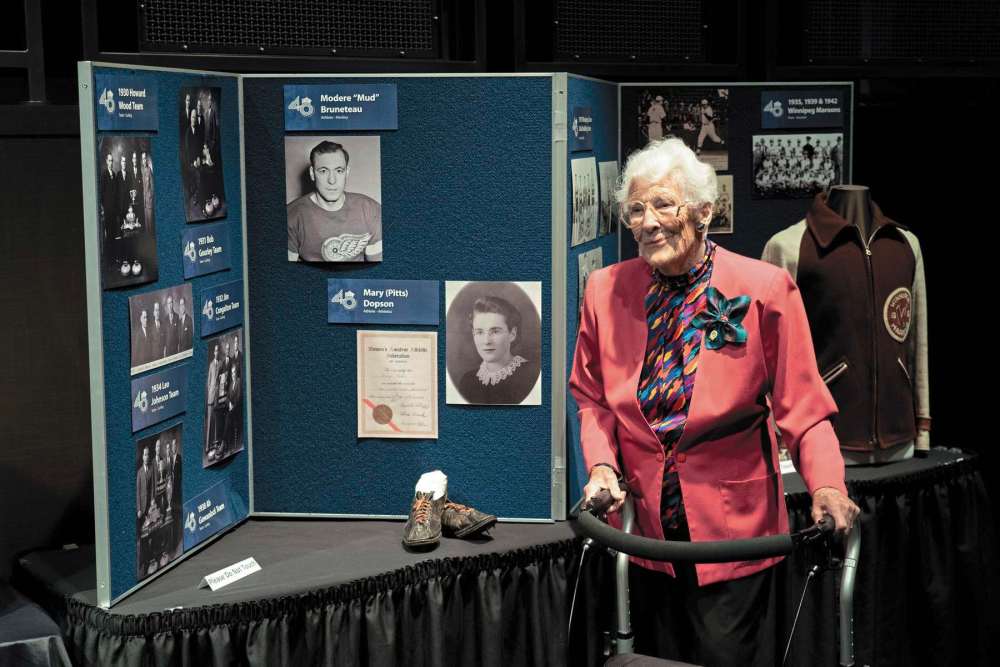 Supplied photo
Track athlete Mary Dopson, now 100 years old, was on hand to be inducted to the Manitoba Sports Hall of Fame on June 6 at Club Regent Casino.
