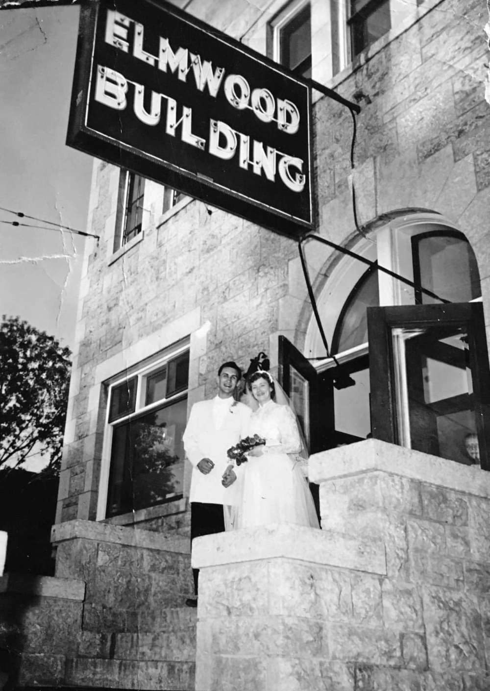 Supplied photo
Raymond and Beverley Mitenko pose on the steps of the Elmwood Building (189 Henderson Hwy.) on their wedding day in June, 1954.