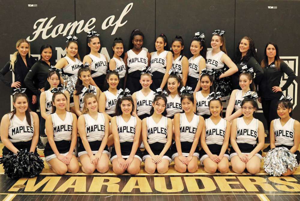 Supplied photo
The Maples Collegiate pom team (above) represented Manitoba at the recent 2019 World School Performance Cheer championships in Orlando, Fla.
