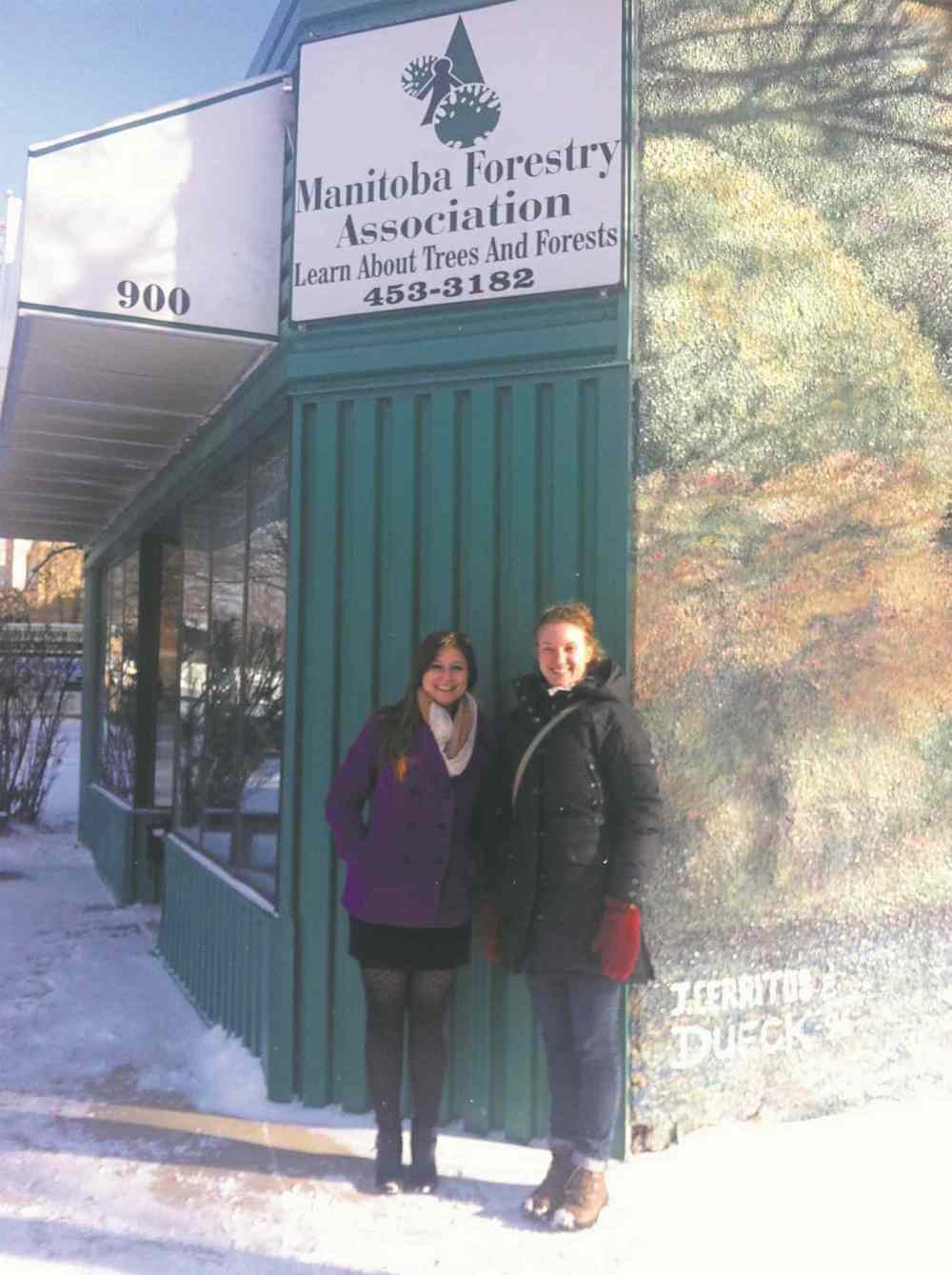 Photo by Joanne O'Leary
Tatiana Moroz and Kristen Malec are resource officers with the Manitoba Forestry Association and they urge you to “think trees” at this time of year.