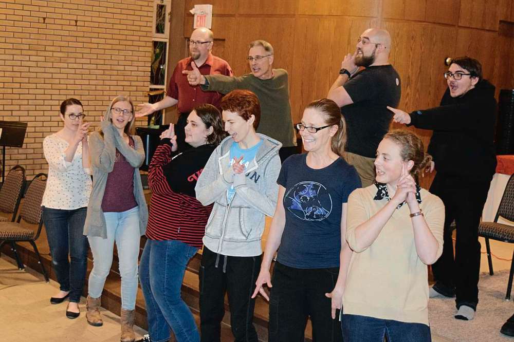 Darren Ridgley
Members of Incantatem finish up a rehearsal of the theme to Where in the World is Carmen Sandiego? during a Nov. 4 rehearsal at River East Church. The group’s upcoming Bardic Inspiration II concert includes songs from Star Wars, Battlestar Galactica, and Doctor Who. (DARREN RIDGLEY/CANSTAR/THE HERALD)