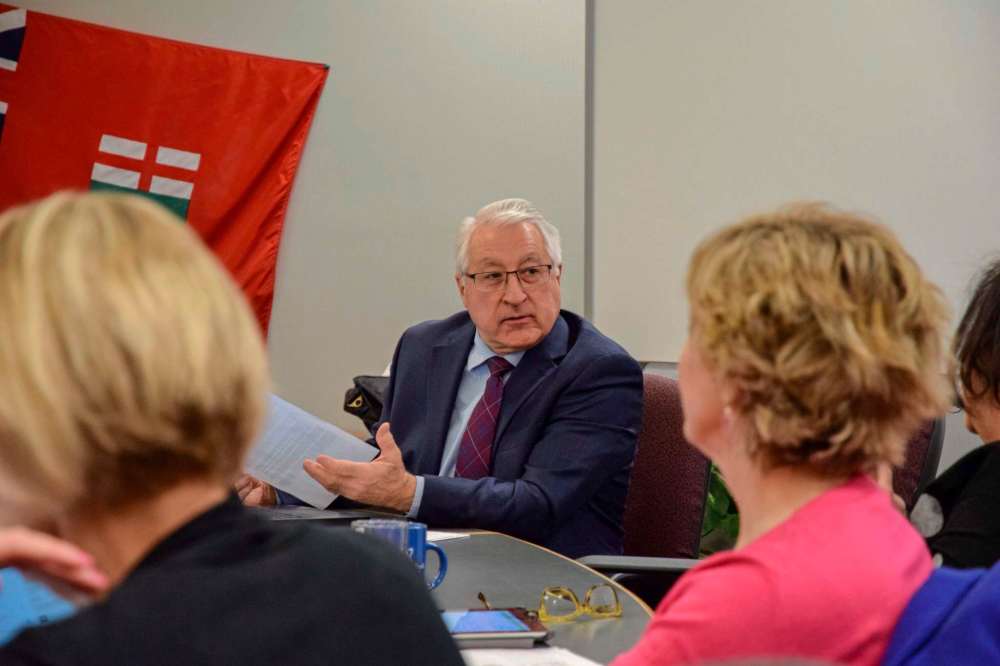 Photo by Eva Wasney
Pembina Trails School Division trustee Gerry Melnyk voted against the sale of Chapman School to Tuxedo Lands Ltd. at the board's meeting on Feb. 14.