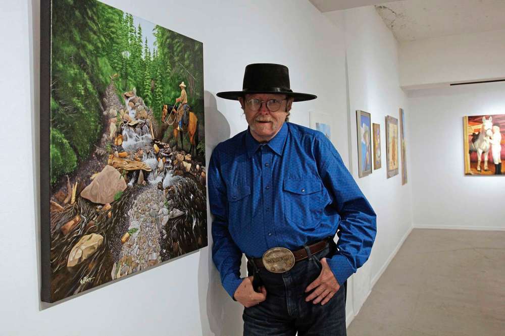 Photo by Katlyn Streilein
While Keith primarily works in acrylic paint on canvas, some of the pieces in his show are illustrations in graphite on paper.