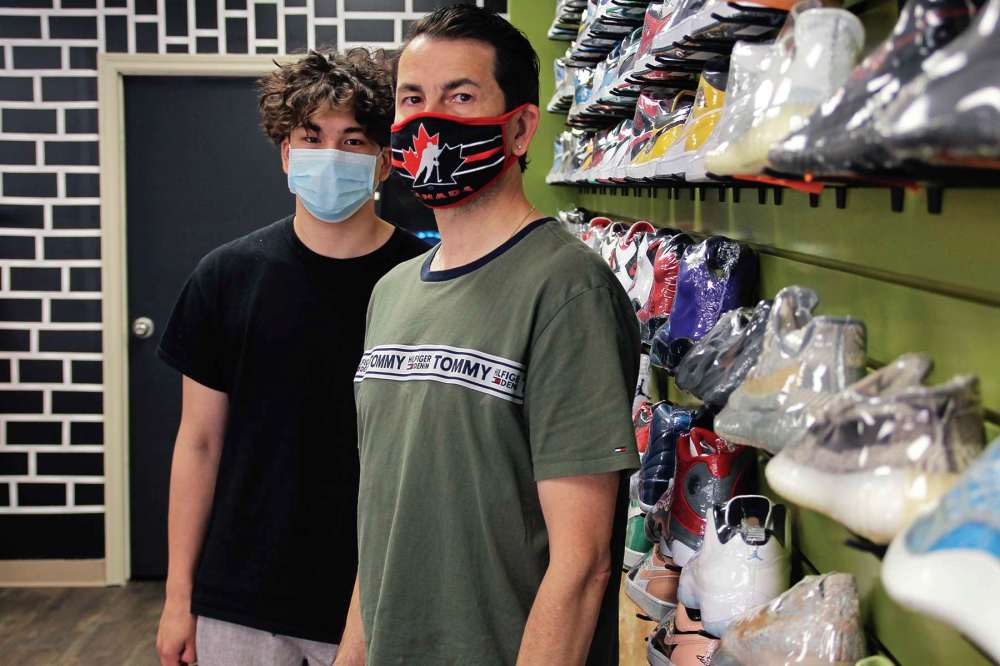 Photo by Katlyn Streilein
Aidan Litke, 18, (left) and Darren Litke, 49, (right) opened Wpgsneaker, a shop that sells top-of-the-line runners and streetwear brands, earlier this month. The father-son duo want to help youth and adults find their new favourite wardrobe piece.