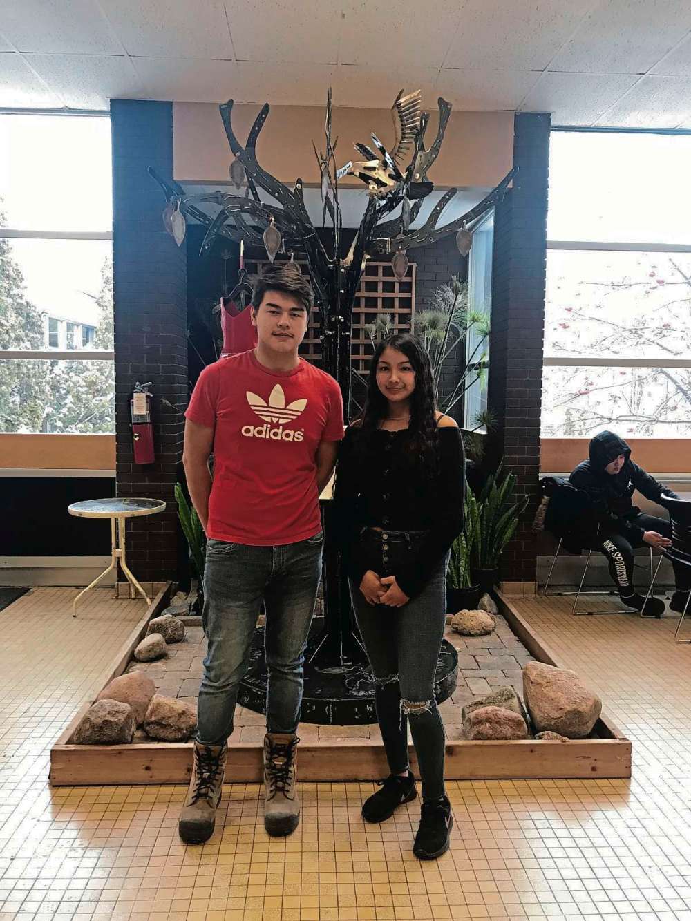 Photo by Ligia Braidotti
Trinity Harry and Joseph Ginter built their second MMIWG memorial during their welding class.