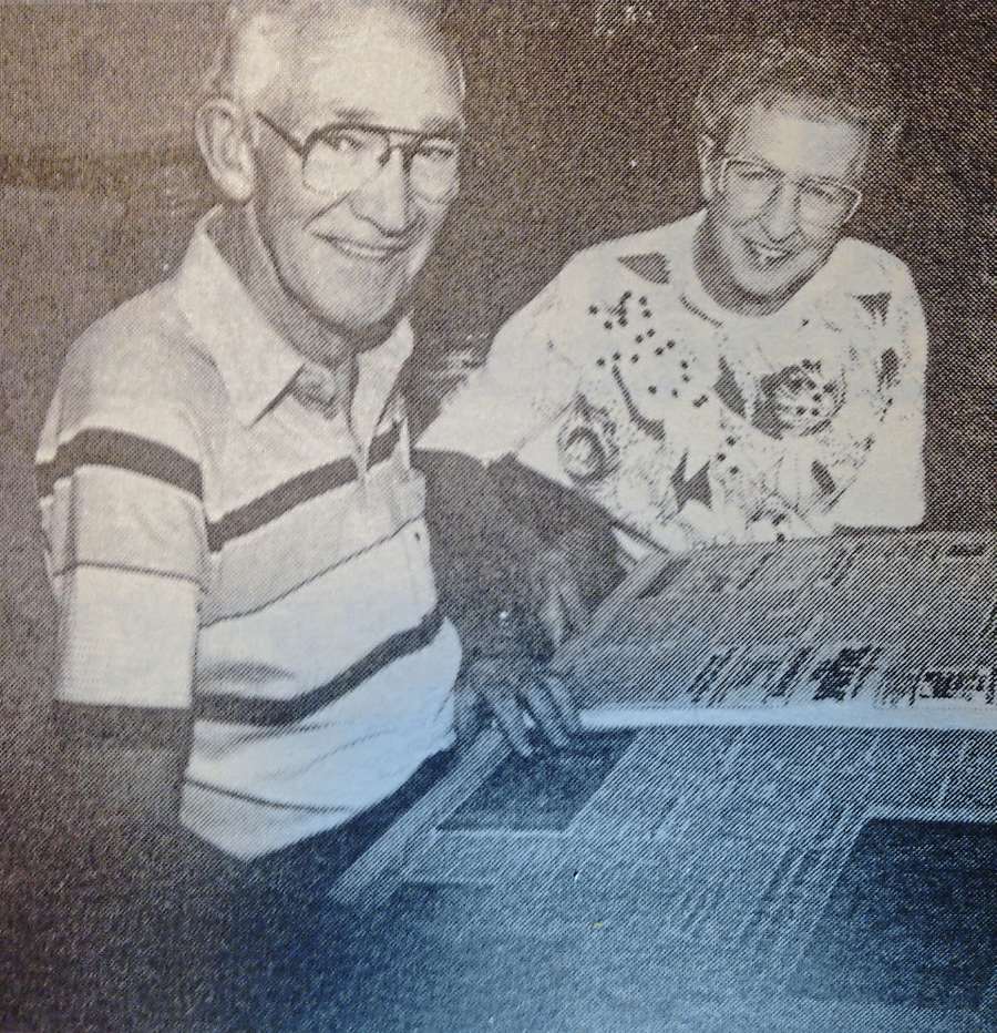File photo
Norman (Bunt) and Eileen McLean looking back on The Herald’s 75th anniversary in 1992.