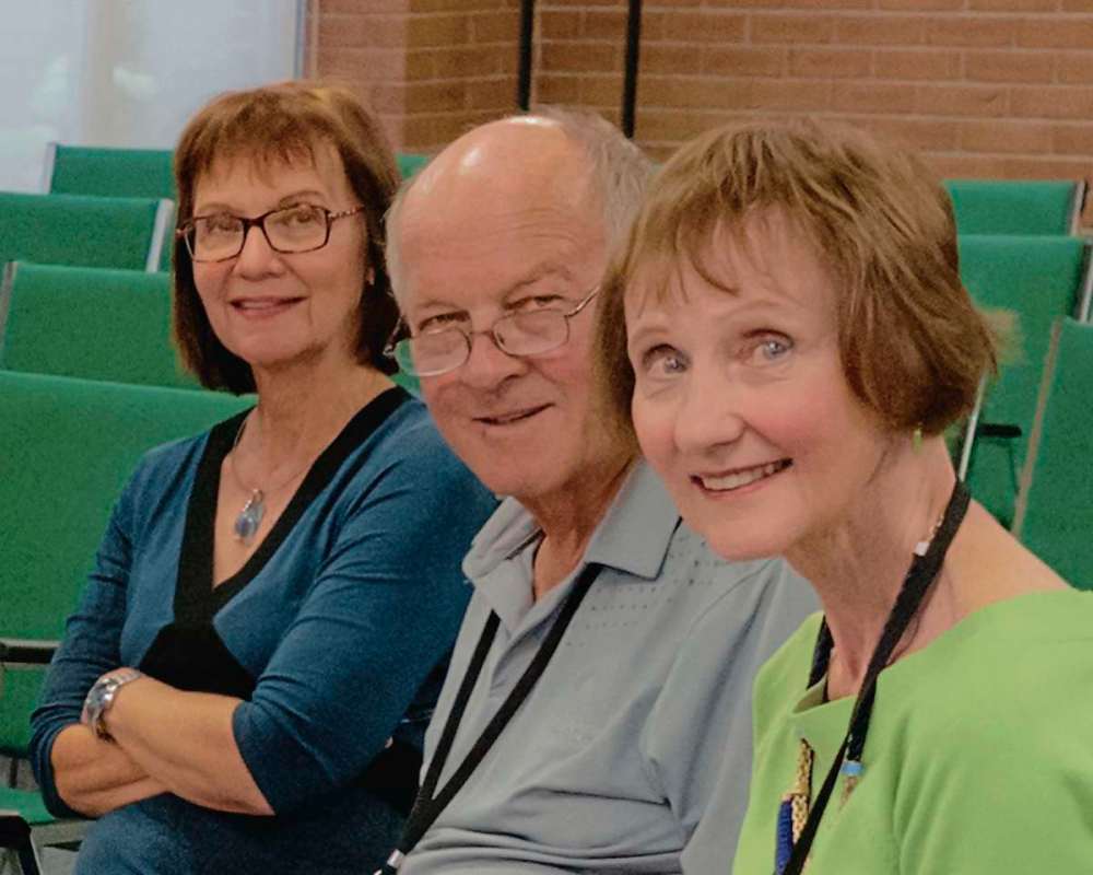 Richard Thomas Lyons
(From left) Former singers and Hymn Sing Reunion committee members Lois Watson-Lyons, Peter J. Falk and Marcia Dyck.