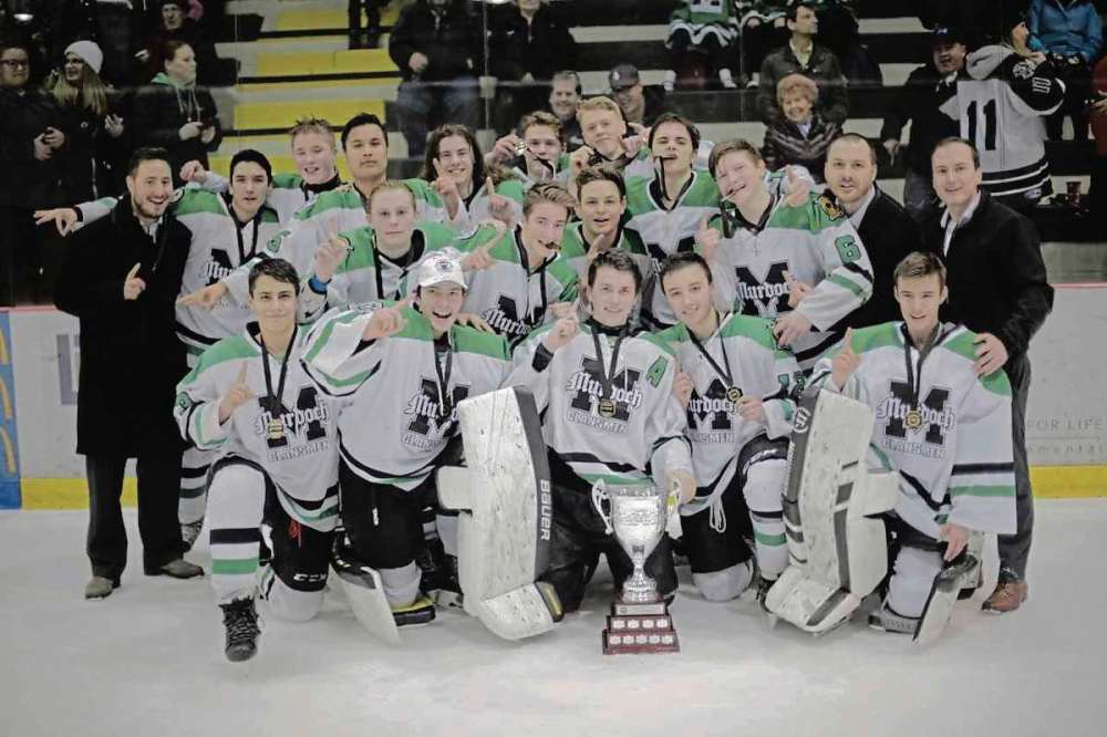 Supplied photo
The Murdoch MacKay Clansmen repeated as Winnipeg High School Hockey League Price Division champions, beating the Leo Remillard Renards last week to complete a clean sweep through the playoffs.