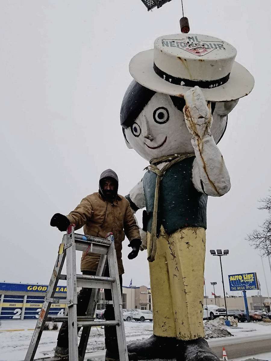 Supplied photo
Hi Neighbour Sam is off for a complete refurbishment this winter. Residents and visitors to Transcona can expect to see him back in his usual spot on Regent Avenue West in the spring of 2022.