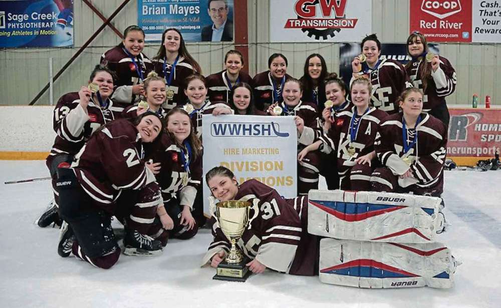 Supplied photo
The Kildonan East Reivers won the Winnipeg Women’s High School Hockey League Hire Marketing Division Championship, beating Glenlawn in two straight games.
