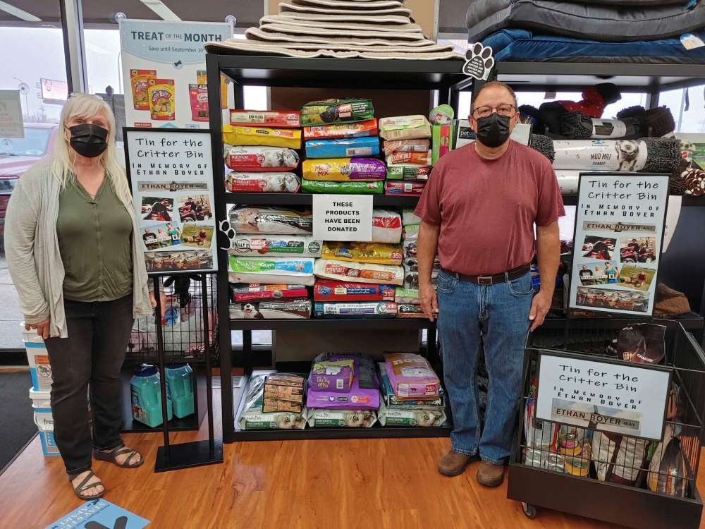 Supplied photo
From left: Sue Zuk-Boyer and Dana Boyer are spearheading a month-long fundraising campaign in honour of their son, Ethan. The family has teamed up with two Pet Valu locations — in St. Boniface at 27 Marion St. and in Southdale at 35 Lakewood Blvd. to accept donations.