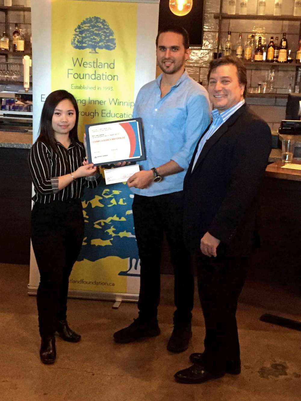 Simon Fuller
From left to right: Carmela Bianca Mayoralgo, Benjamin Nasberg, and John Prystanski are pictured at Carbone Coal Fired Pizza on Nov. 6. (PHOTO BY SIMON FULLER/CANSTAR NEWS/THE LANCE)