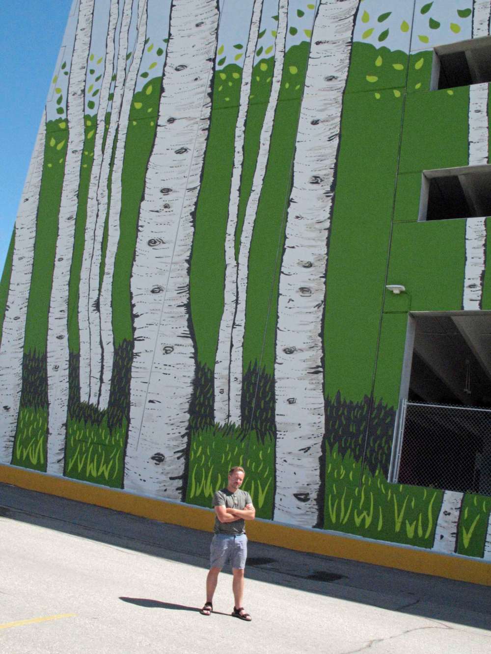 Simon Fuller
July 11, 2018 - James Culleton pictured in front of his new mural on the north-facing side of the parkade of Club Regent Casino. (SIMON FULLER/CANSTAR NEWS/THE LANCE)