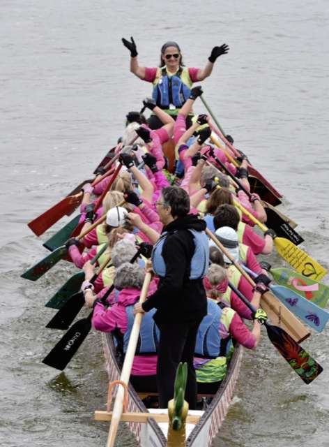Supplied photo
Chemo Savvy pictured in competition. Each team member can paint their own paddle if they're so inclined.