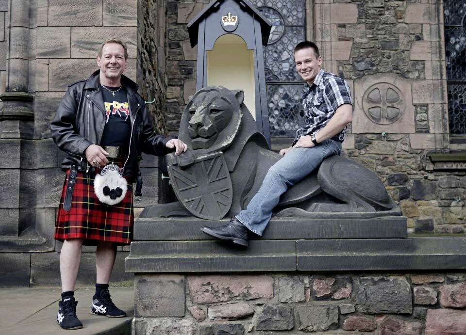 Supplied photo
The late “Rowdy”Roddy Piper (left) and his son, Colt Baird Toombs, are pictured together on a trip to Edinburgh Castle. Toombs will be in Winnipeg soon to promote his father’s life story, Rowdy: The Roddy Piper Story, which was completed after the wrestling legend’s death in 2015.