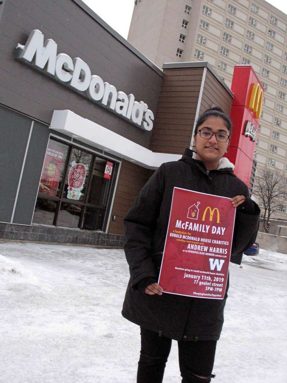 Simon Fuller
Ridhima Singla pictured outside the McDonald's at 77 Goulet St., where she is a part-time crew member. (SIMON FULER/CANSTAR NEWS/THE LANCE)