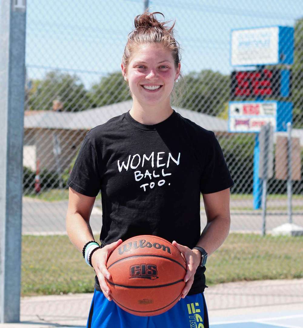 Photo by Sydney Hildebrandt
Kerri Kuzbyt, a Sisler High School alumna, will return to Germany this fall, after re-signing a contract with the ASC Royal Blues women’s basketball team. Kuzbyt, 25, hopes to inspire young female athletes and show them there are opportunities to play basketball after school ends.