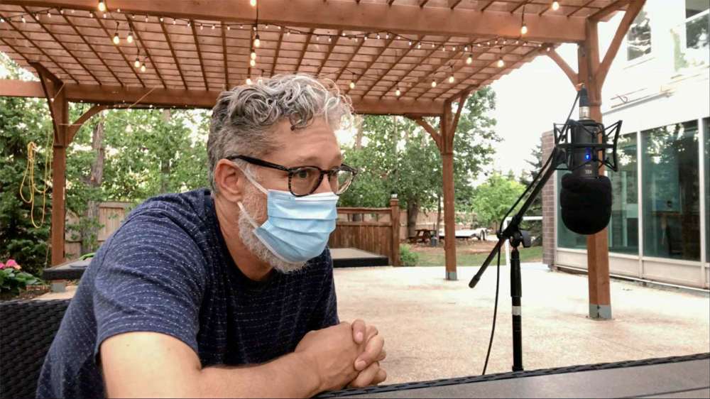 Sou'wester
Songwriter Jaxon Haldane listening to senior Howard Swan in the summer of 2020. Photo by Ajax Haldane.