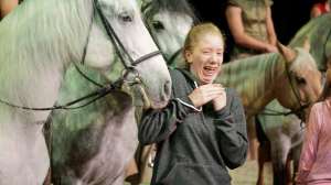 Danielle Da Silva
St. James Collegiate student Meghan Fast  meets one of Cavalia’s horses.