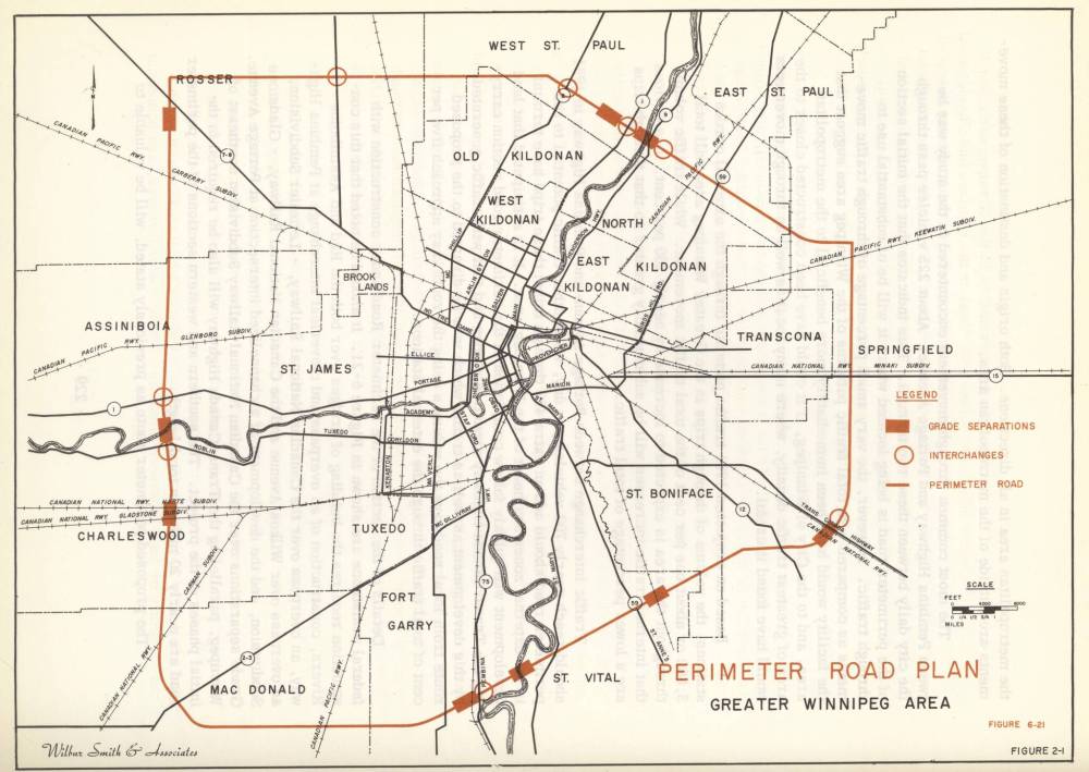 Perimeter Road Plan - Greater Winnipeg Area, by Wilbur Smith and Associates.