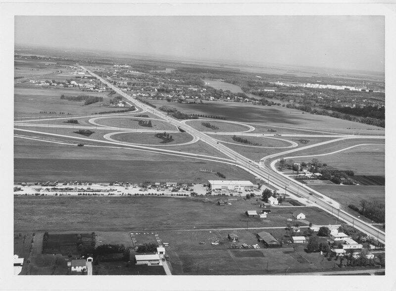 A cloverleaf intersection on the Perimeter Highway, circa 1960s.