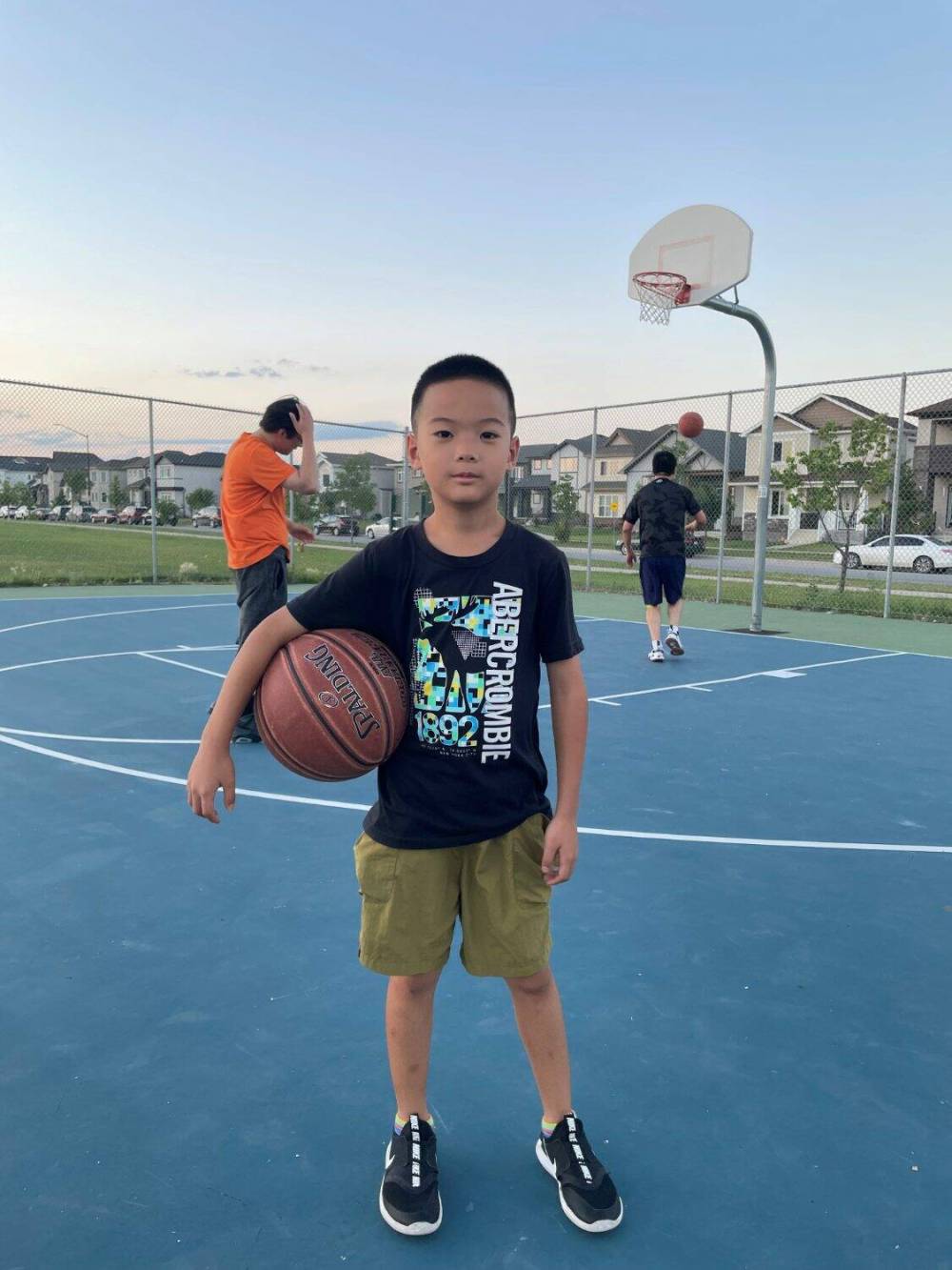 Luke, his dad and friends recently enjoyed time on the new basketball court in Bhagat Singh Park.