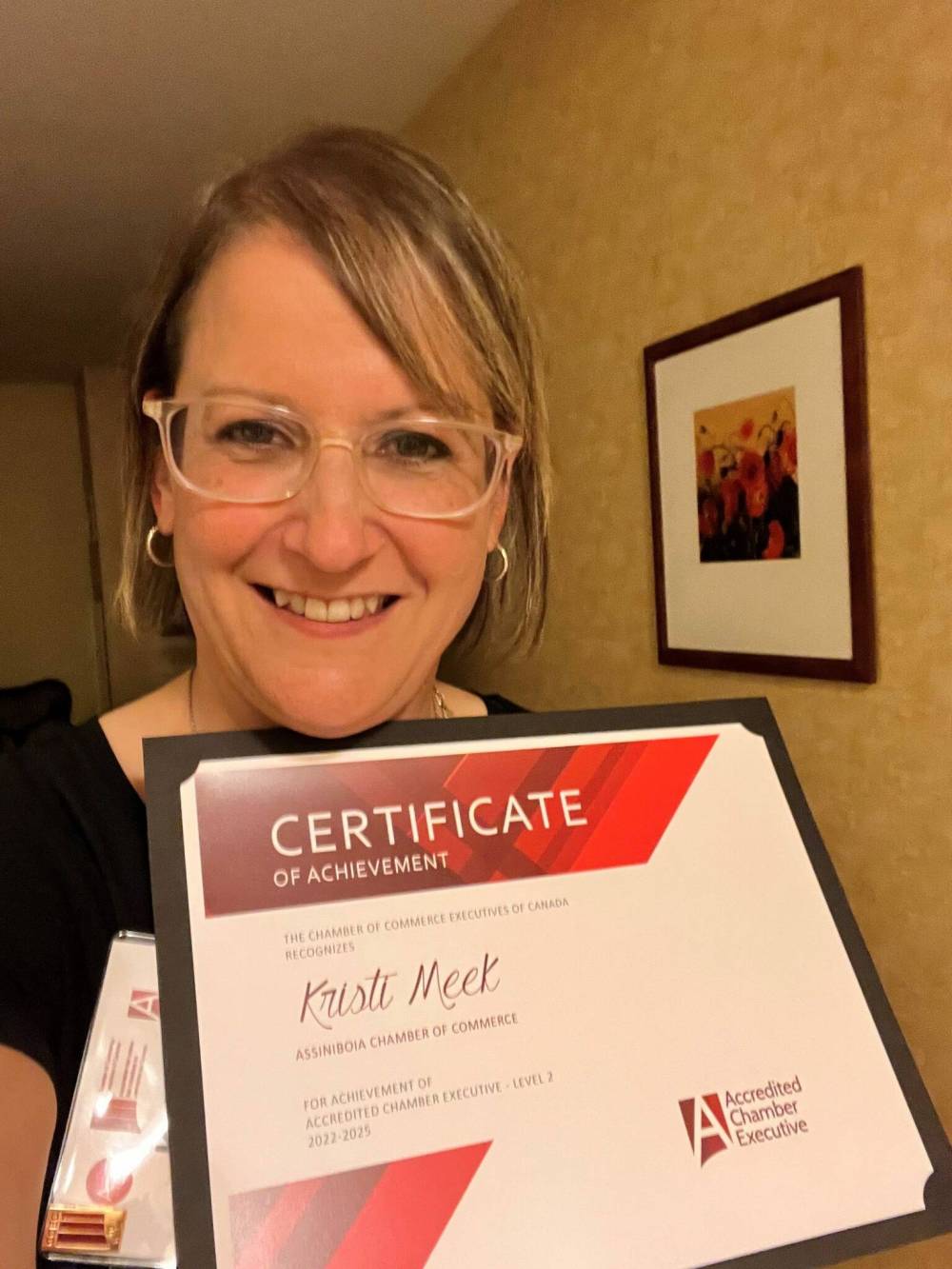 Supplied photo
To complement her role as executive director of the Assiniboia Chamber of Commerce, Kristi Meek has achieved level 2 designation as an accredited chamber executive (ACE).