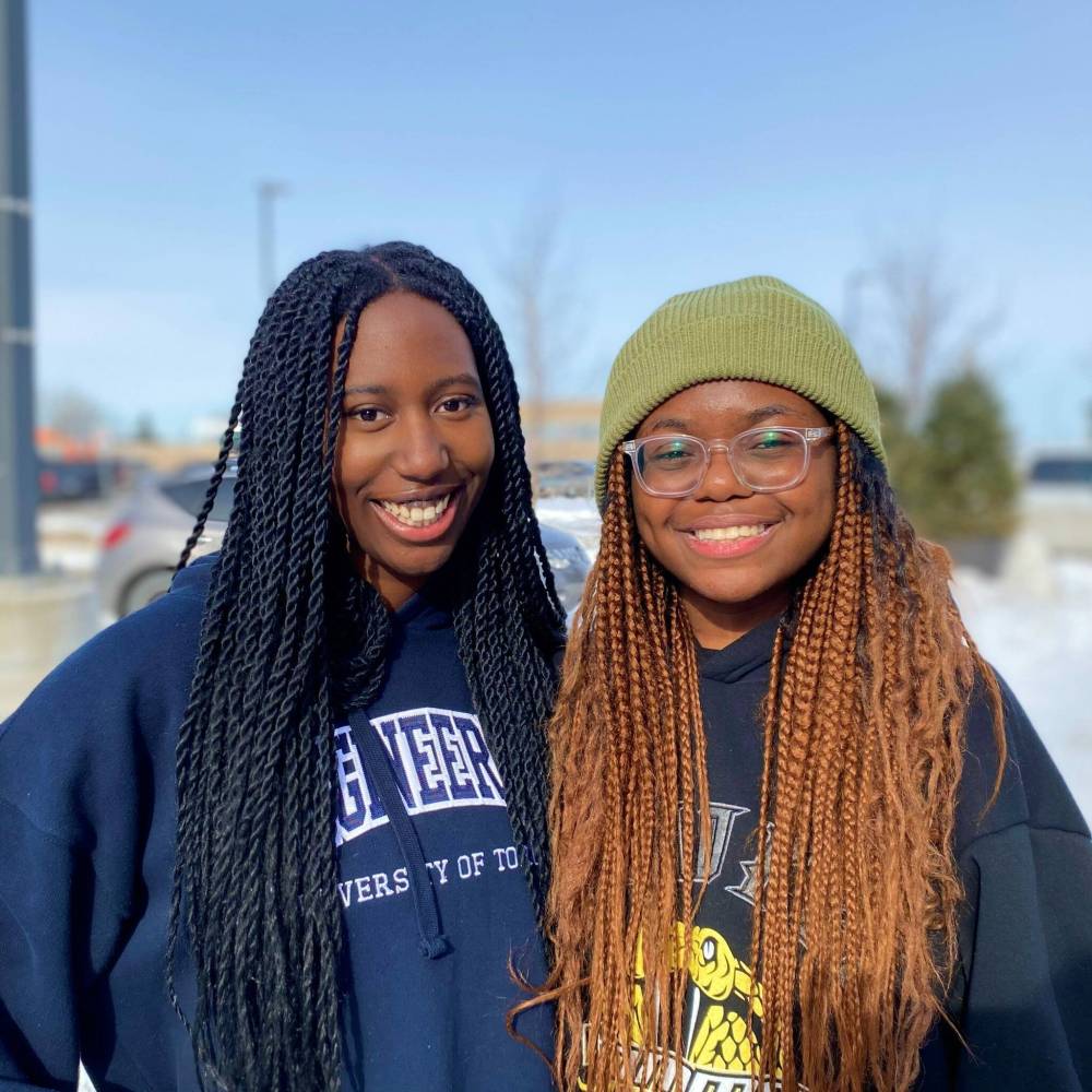 Supplied photo
Fatima Janneh (left) and Divine Karuba are pictured recently. The pair is among a select group of 20 Canadian high school students to receive the RBC Future Launch Black scholarship.