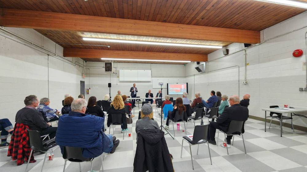 Supplied photo
                                River Heights MLA Jon Gerrard hosted a forum May 7 on the possiblity of designating an ecological corridor along the Red River.