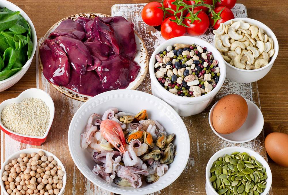 Dreamstime
Foods high in iron, including eggs, nuts, spinach, beans, seafood, liver and more.