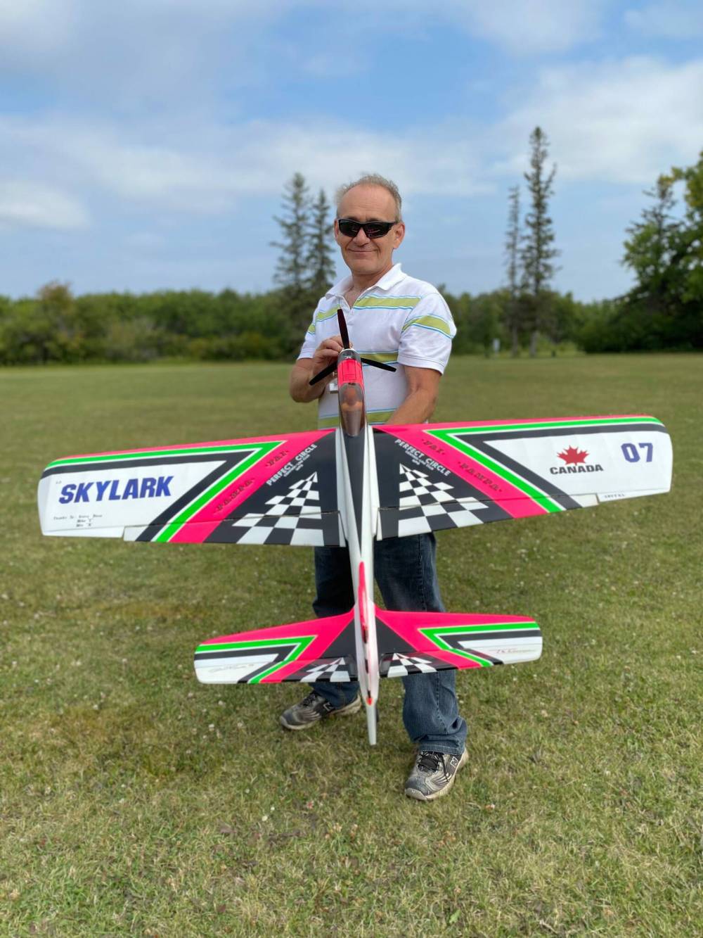 Photo by Sheldon Birnie
Kevin King is a longtime member of the Perfect Circle Flying Club. King, who has been building model planes for over 40 years, can spend upwards of 500 hours building the planes he flies at the club’s field at Kilcona Park.