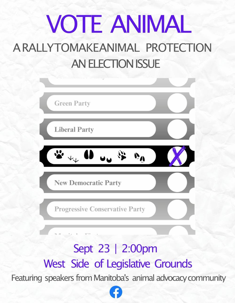 Supplied photo
A rally in support of animal rights will be held at the Manitoba Legislature on Sept. 23.
