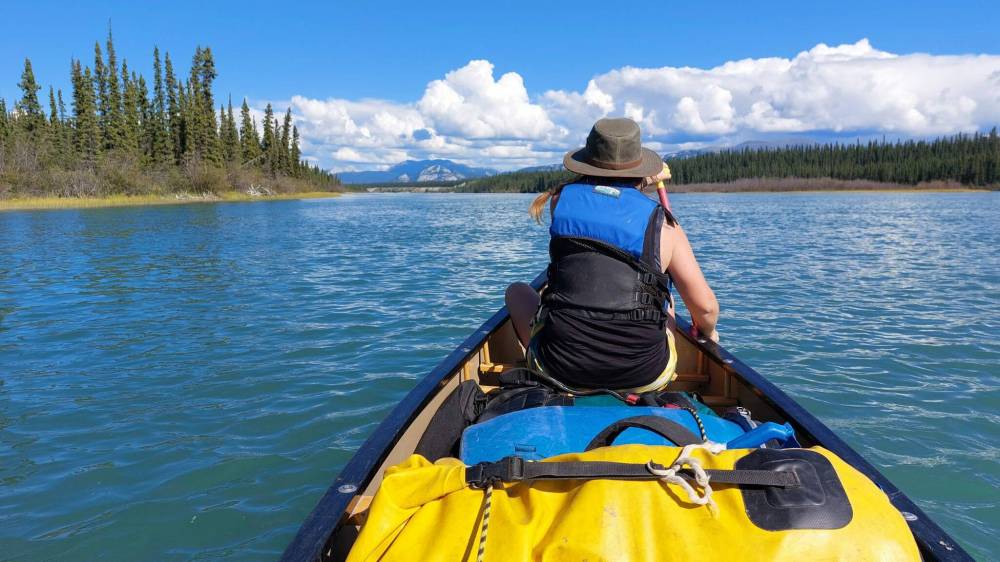 Photo by RoseAnna Schick
Travel columnist RoseAnna Shick and her niece, Brittani Schick (pictured), paddled 706 kilometres down the Yukon River by canoe in August.