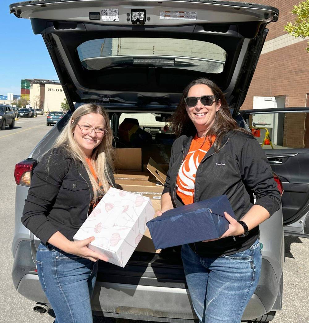 Supplied photo
Nina Migalski (left) and Lindsay Flint are the new local co-ordinators of the Manitoba Shoebox Project.