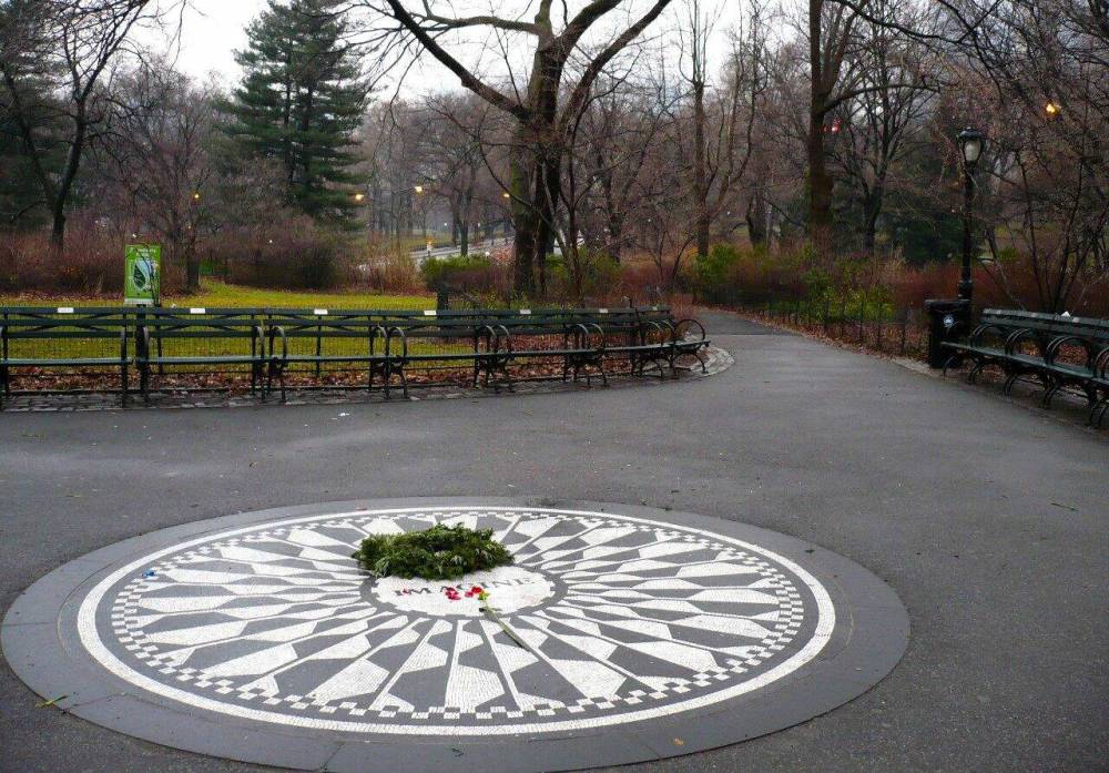 Photo by RoseAnna Schick
Strawberry Fields is a five-acre memorial landscape in Central park honouring Lennon’s life as a musician and peace activist. The Imagine mosaic is a peaceful place to stop and reflect, or just sit and watch “the wheels go ’round and ’round” around you.