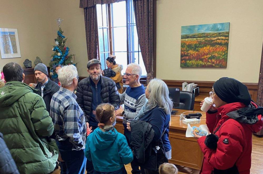 Supplied photo
Nello Altomare chatted with community members at the Legislative Building Holiday Open House on Dec. 2.