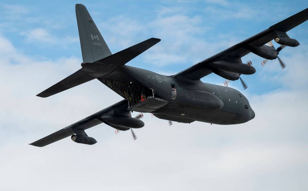 Photo supplied by RCAF
A CC-130 Hercules aircraft stationed at 17 Wing Winnipeg will fly over the city on April 2 as part of demonstrations commemorating the air force’s centennial.