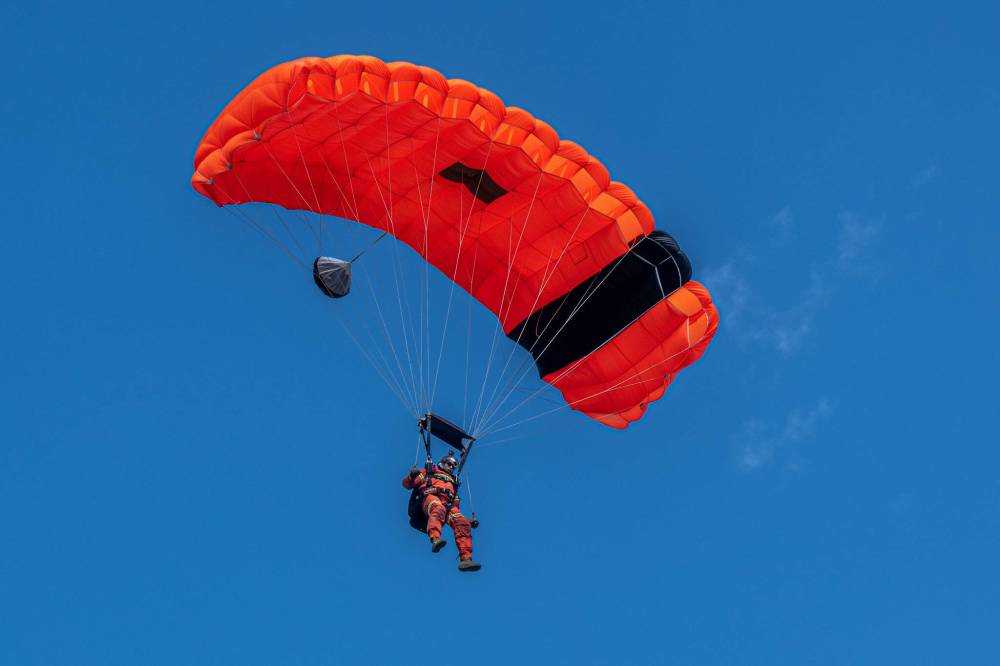 Photo supplied by RCAF
RCAF search-and-rescue techs will parachute into Assiniboine Park on the morning of April 2.