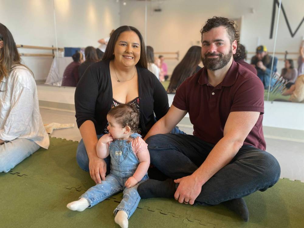 Photo by Sheldon Birnie
Brooke, Payton, and Kris Pritchard regularly attend Lullaland baby sensory programs in their home community of Windsor Park.