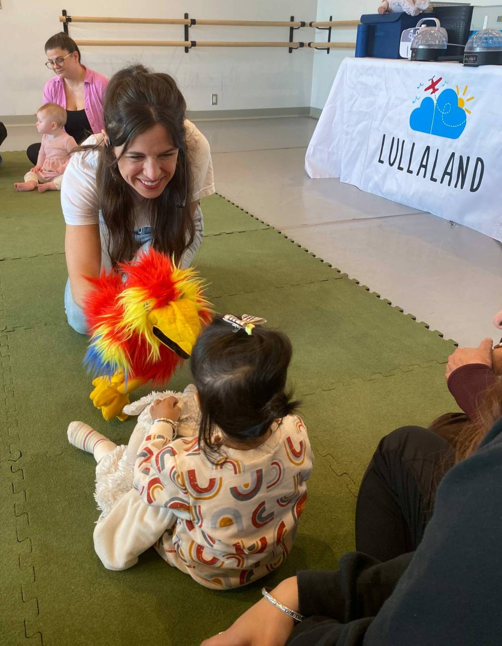 Photo by Sheldon Birnie
Lullababies sessions, such as the one pictured here, are held once a week for seven-week terms. The immersive sensory experience is designed to be developmentally appropriate for the age groups attending, and also fun for adult caregivers as well.