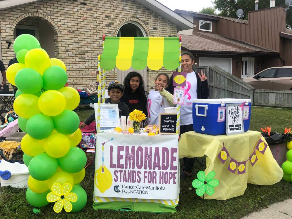 Supplied photo
Lemonade Stands For Hope, an annual fundraiser in support of the CancerCare Manitoba Foundation, raised just over $100,000 last year, over approx. 200 independently-run lemonade stands. The organization hopes to exceed the number this year, on both fronts.
