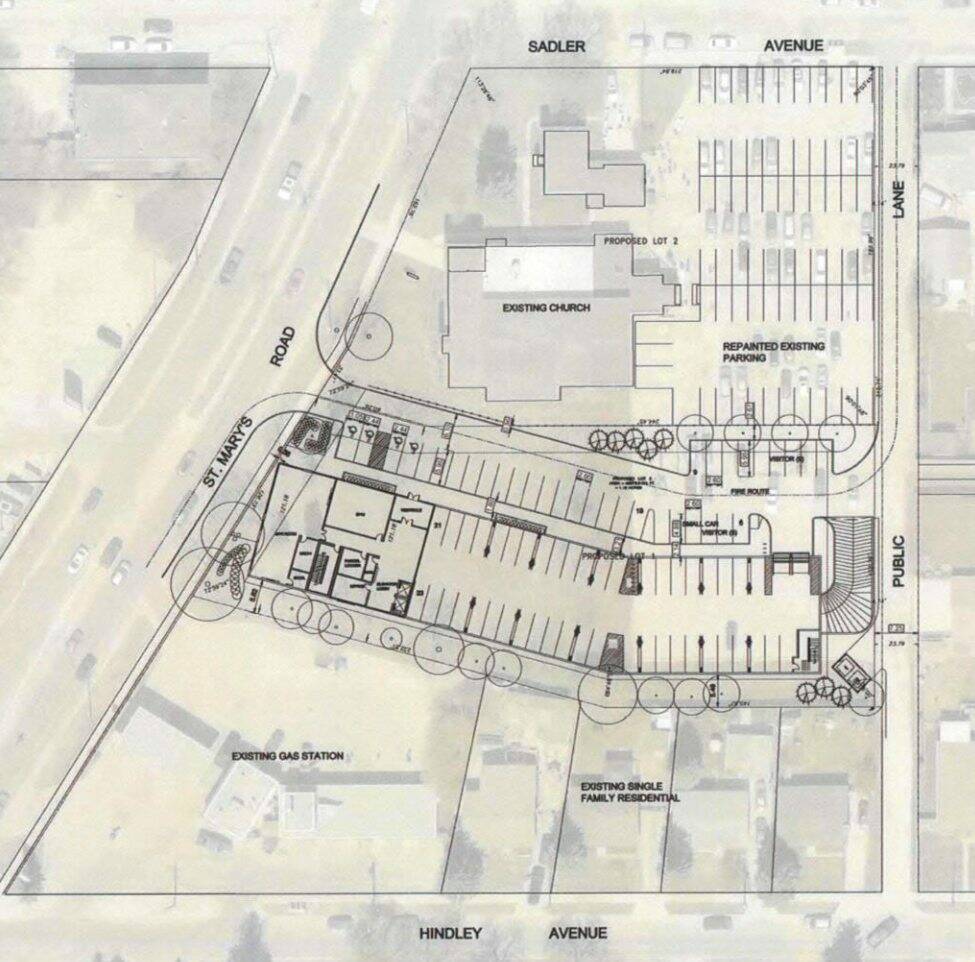 Supplied image
On May 27, the Riel community committee approved a combined subdivision, rezoning, conditional use and variance application for 1009 St. Mary’s Rd. — the site of St. Eugene Parish — “to allow the maintenance of a place of worship use on a reduced lot area” and the development of a multifamily development.
