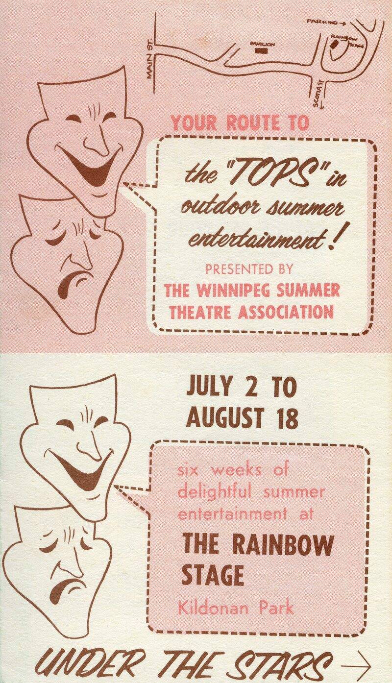 Supplied image
The cover of Rainbow Stage’s 1956 program (Source: University of Manitoba Digital Archives).