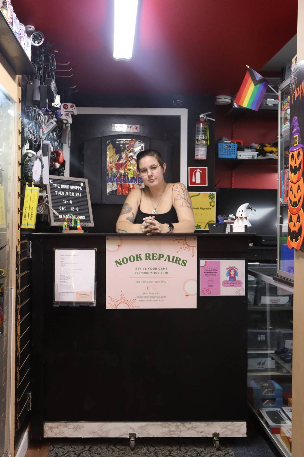Photo by Emma Honeybun
Missy Puttz (pictured) is the owner and founder of The Nook Shoppe, a buy-and-sell video game store which aims to foster community, as well as provide a safe space for female and LGBTQ2S+ folks in the local gaming community.