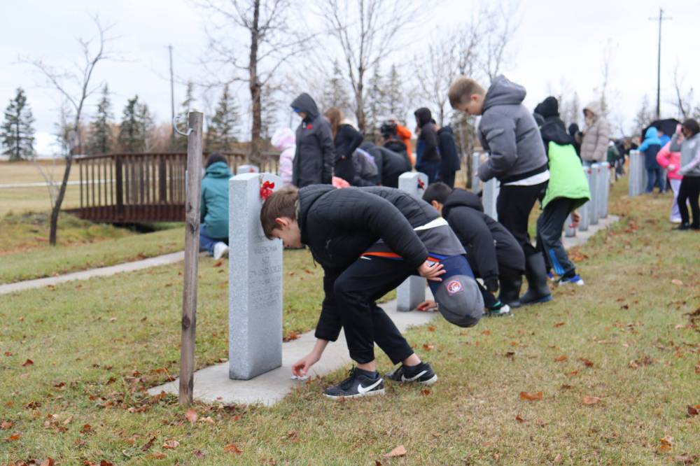 Photo by Emma Honeybun
The No Stone Left Alone event brings Grade 6 students up close with the graves of fallen soldiers every November. There are two Winnipeg-based events, at Transcona Cemetery and Brookside Cemetery, organized by veterans advocate Peter Martin.